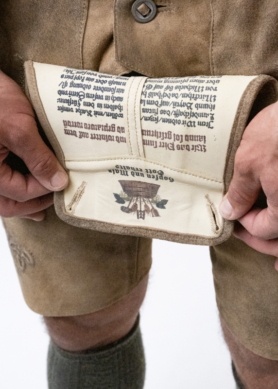 Lederhose "Reinheitsgebot" - hellbraun